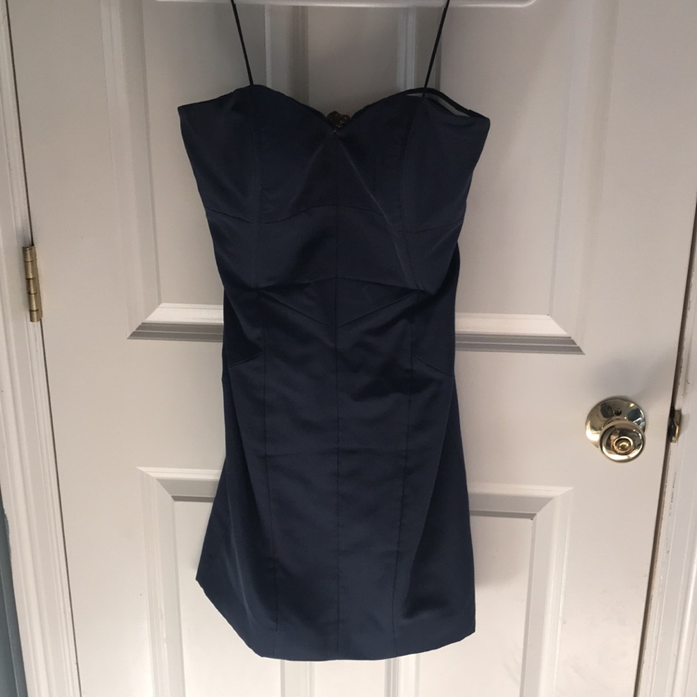 Nicole Miller Navy Strapless Dress